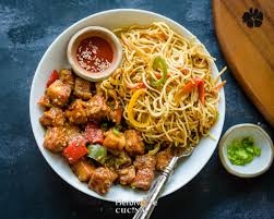 Chilli Mushroom With Noodles